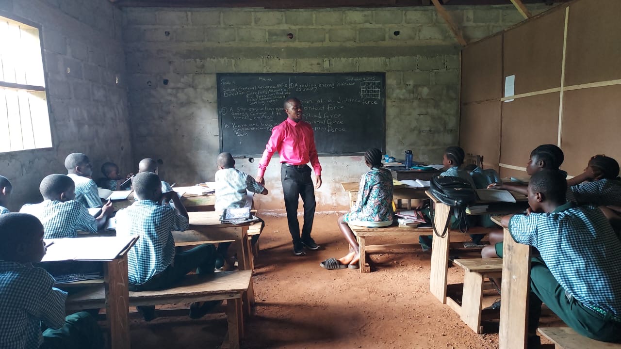 Teacher and students